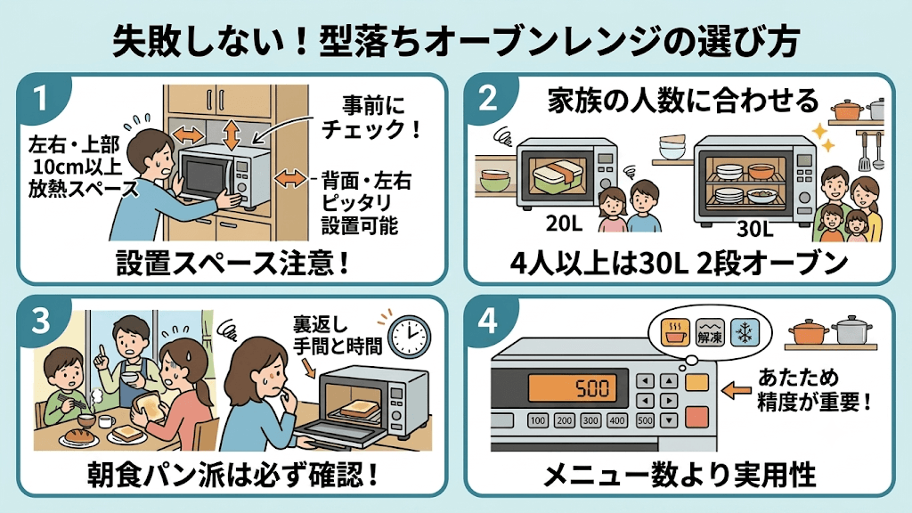 買ってから後悔！型落ちオーブンレンジ選びで失敗しないための注意点