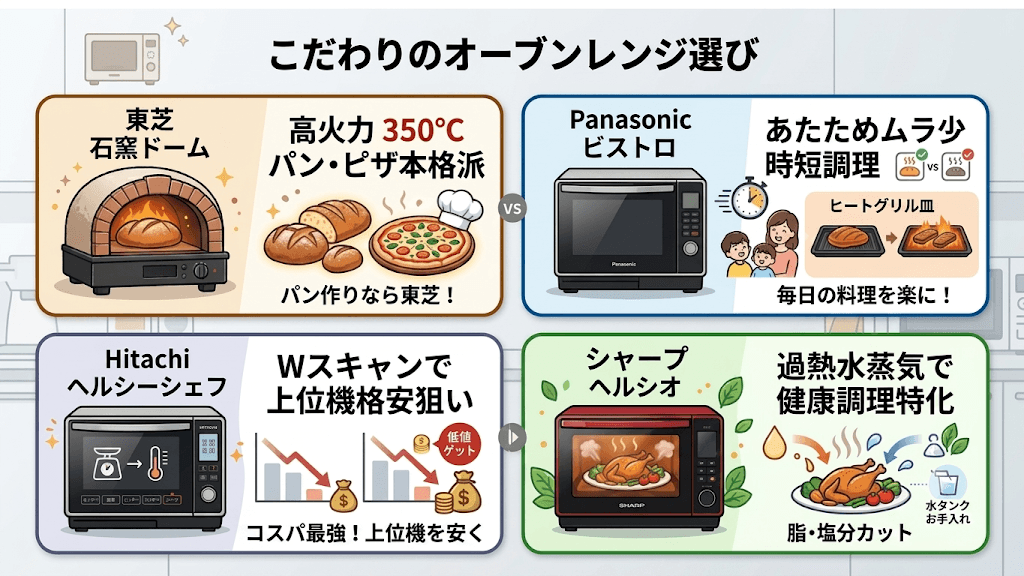 メーカー別！おすすめの型落ちオーブンレンジと各社の狙い目