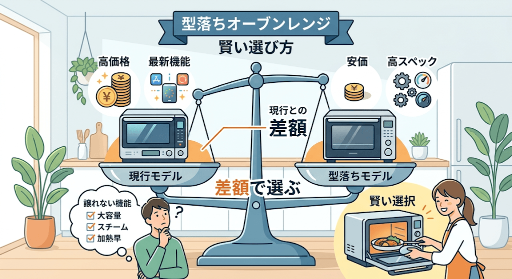 まとめ｜おすすめの型落ちオーブンレンジは「現行との差額」で選ぼう