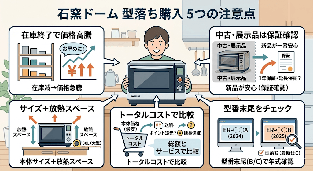 石窯ドーム型落ちを買うときの5つの注意点