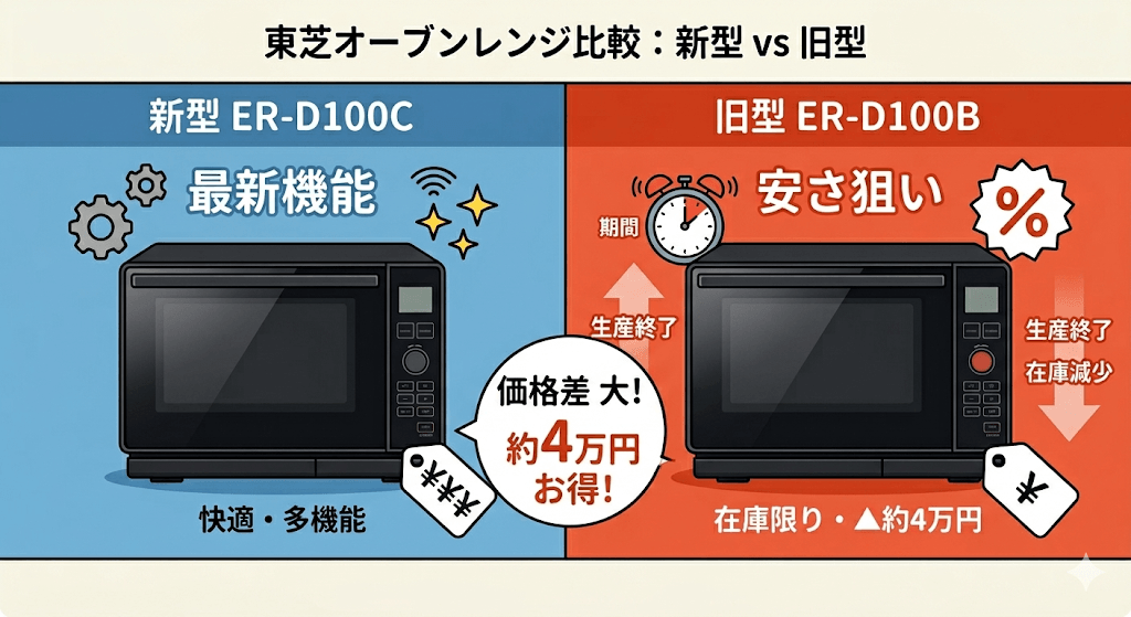 ライフスタイルで比較！ER-D100CとER-D100Bはどっちがおすすめ？　在庫限りの安さを狙うならER-D100B