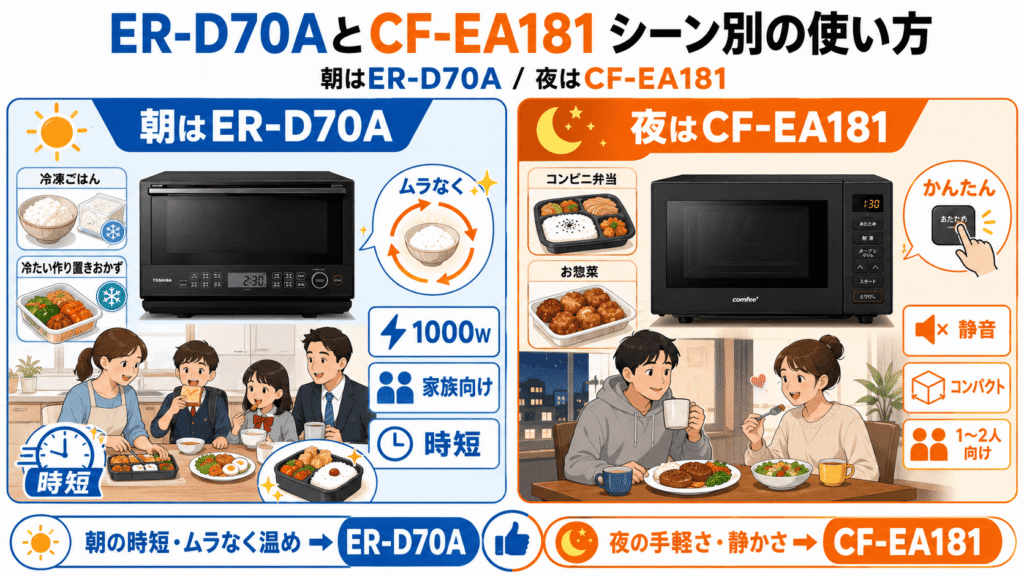 【シーン別】ER-D70AとCF-EA181のリアルな使い方シミュレーション
