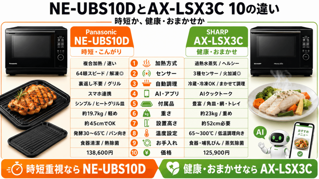 NE-UBS10DとAX-LSX3Cの決定的な10個の違いを徹底比較