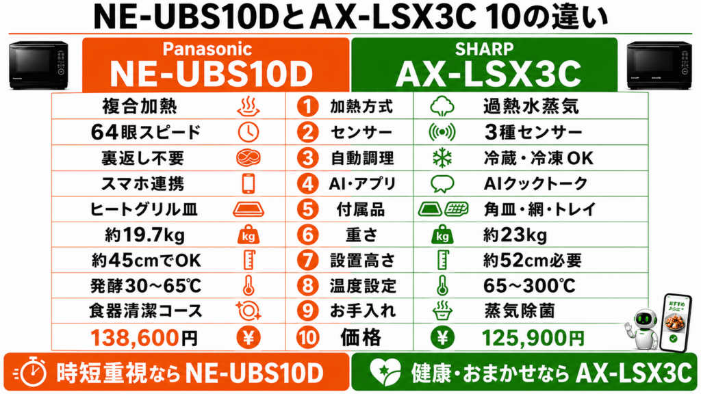NE-UBS10DとAX-LSX3Cの決定的な10個の違いを徹底比較