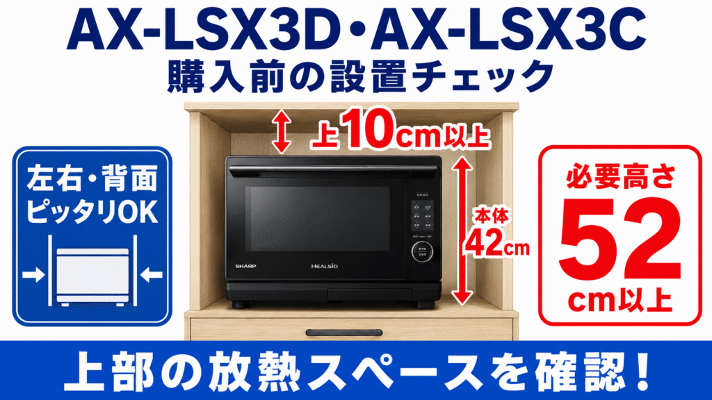 AX-LSX3DとAX-LSX3C購入前に確認　本体上部の放熱スペース