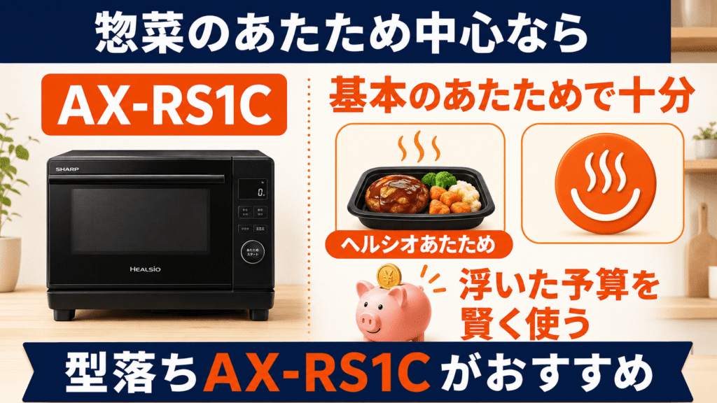 AX-RS1DとAX-RS1C 惣菜のあたため直しが中心なら型落ちAX-RS1C