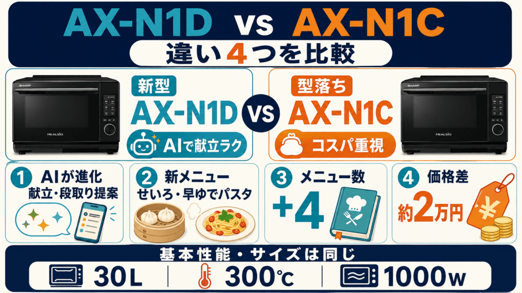 AX-N1DとAX-N1Cの違いを比較