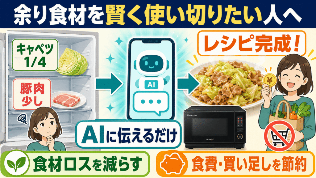 最新AIでラクしたい！AX-N1Dがおすすめな人　冷蔵庫の余ったハンパな食材を賢く使い切りたい人