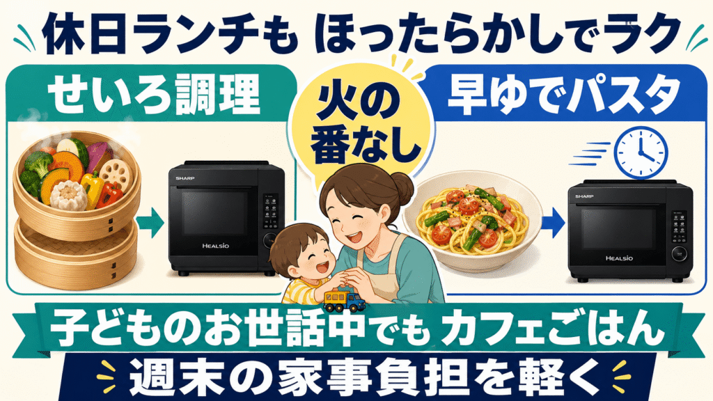 最新AIでラクしたい！AX-N1Dがおすすめな人 休日のランチなどで「早ゆでパスタ」や「せいろ」を頻繁に使う人