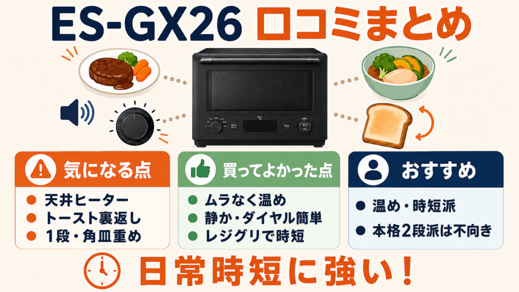 ES-GX26の口コミ・評判まとめ要約