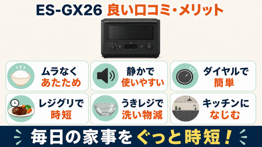 ES-GX26の良い口コミ!評判通りで買ってよかったメリットを解説