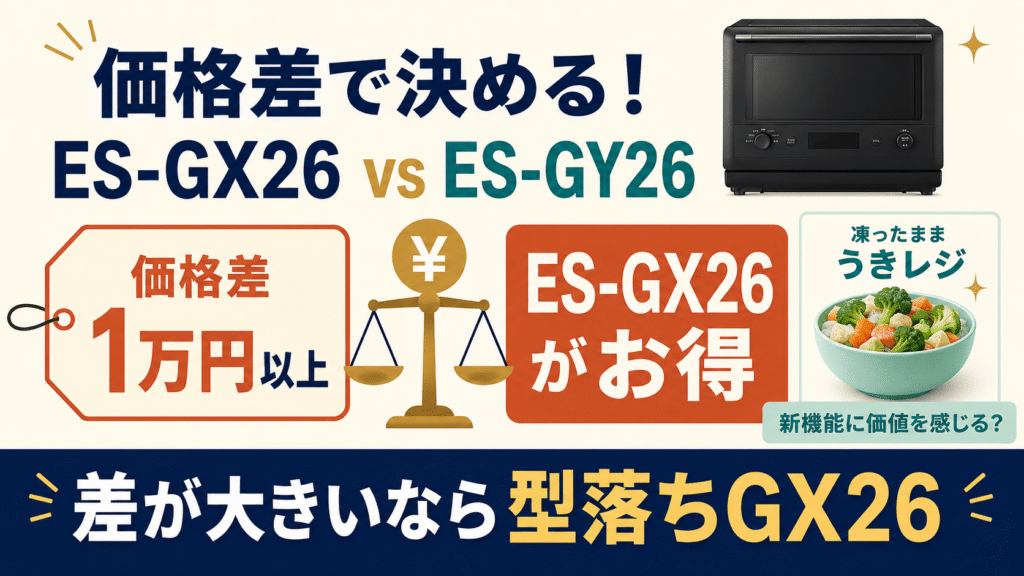 新型ES-GY26と型落ちES-GX26の違い 価格差はいくらまでならES-GX26がお得か