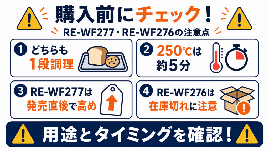RE-WF277とRE-WF276を購入して後悔しないための注意点