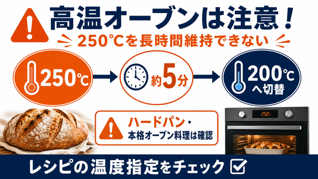 RE-WF277とRE-WF276を購入して後悔しないための注意点 250℃を長時間維持できない
