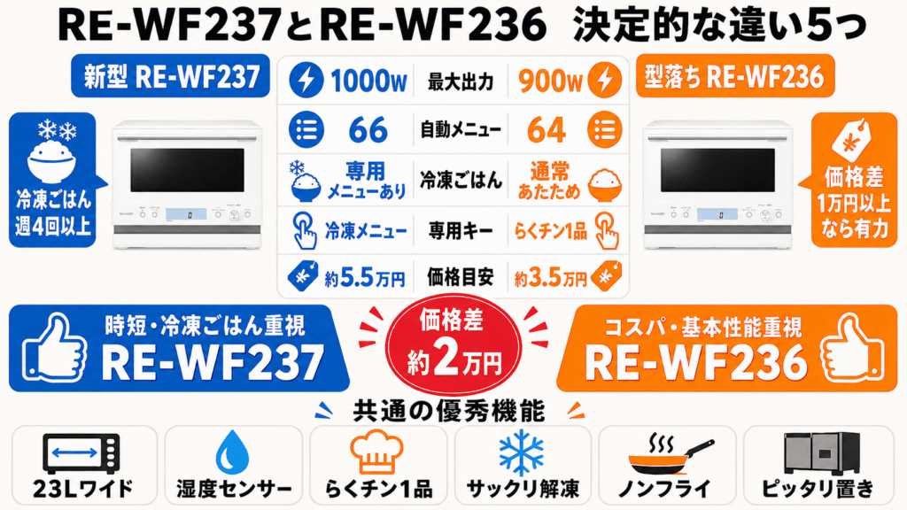 RE-WF237とRE-WF236の違いを比較