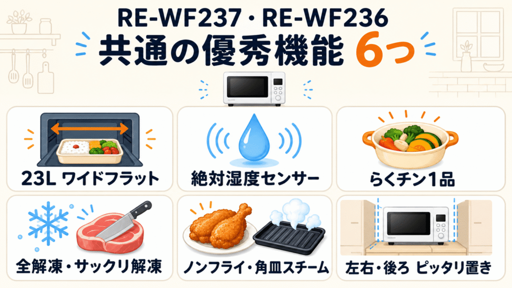 どちらを選んでも大満足!RE-WF237とRE-WF236に共通する優秀な機能