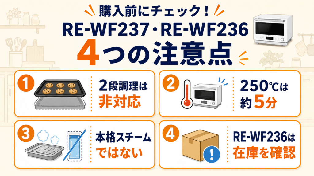 後悔しないために!RE-WF237とRE-WF236購入前に知っておきたい4つの注意点