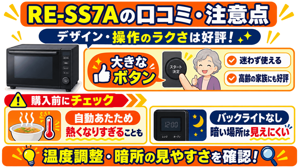 購入前にチェック!ER-D70AとRE-SS7Aの口コミ・評判と注意点 RE-SS7Aの口コミ