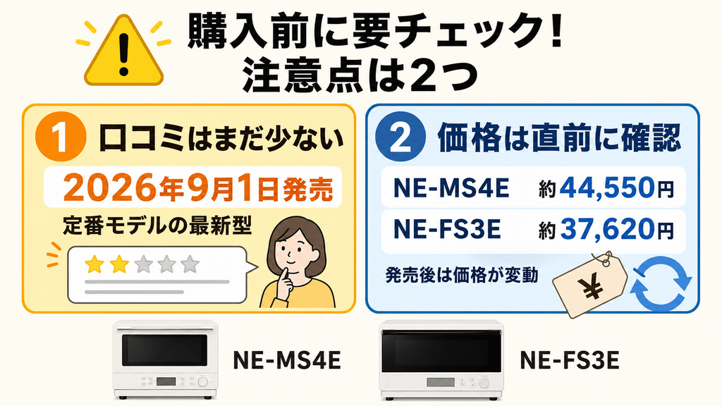NE-MS4EとNE-FS3Eを買う前に確認するべき注意点