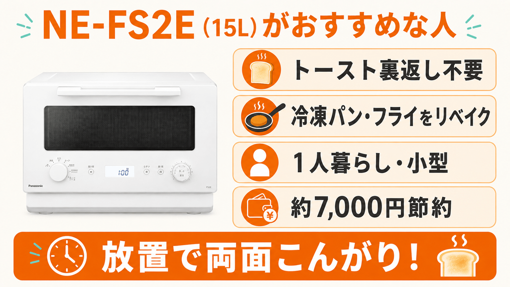結論!NE-FS3EとNE-FS2E、あなたに最適なのはどっち? NE-FS2E(15L)がおすすめな人
