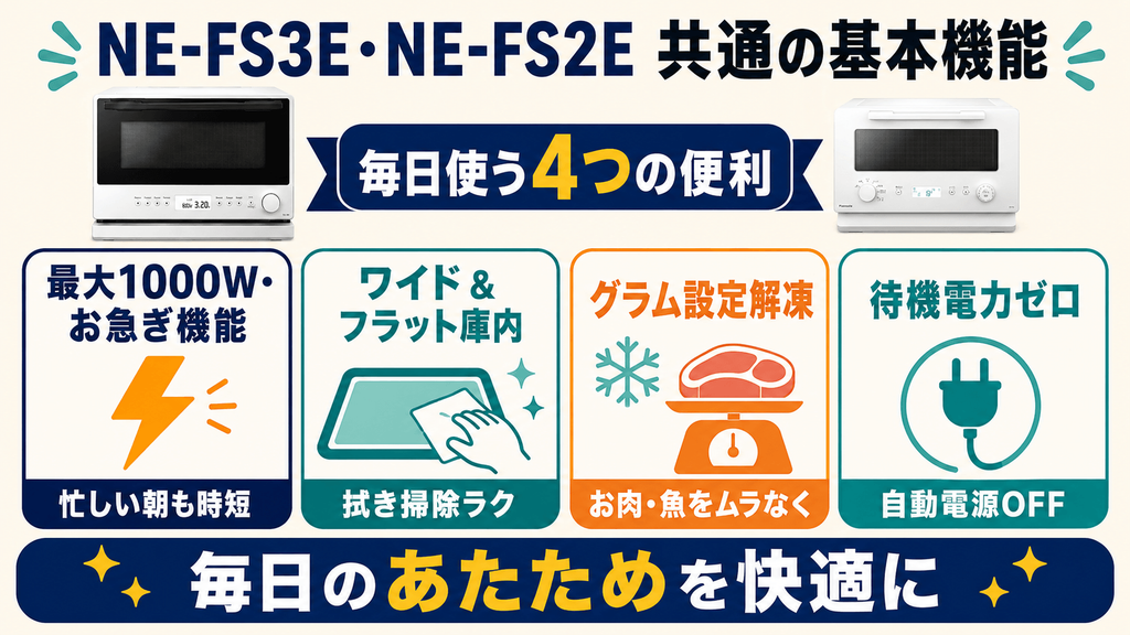 NE-FS3EとNE-FS2Eに共通する基本機能