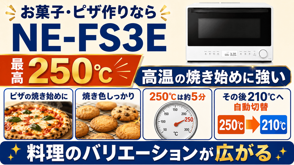 生活スタイル別|NE-FS3EとNE-FS2Eはどっちがおすすめ? お菓子やピザを作るならNE-FS3E
