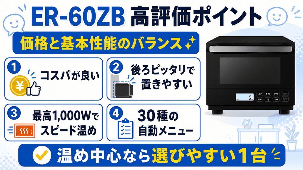 ER-60ZBの良い口コミ・高評価ポイント