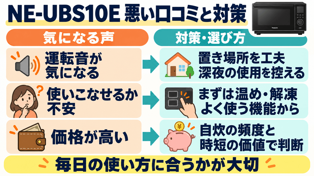 NE-UBS10Eの悪い口コミと対策