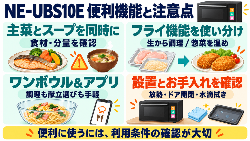 NE-UBS10Eの調理機能と購入前の注意点
