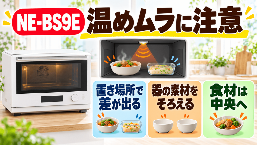 NE-BS9Eの悪い口コミ・デメリットと解決法 食品や食器によって温めムラがある