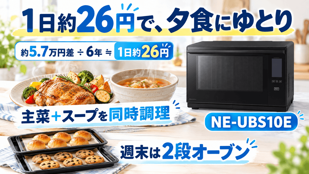NE-UBS10EとNE-BS6E 1日約26円の差額!夕食のゆとりと自由時間を買うならNE-UBS10E