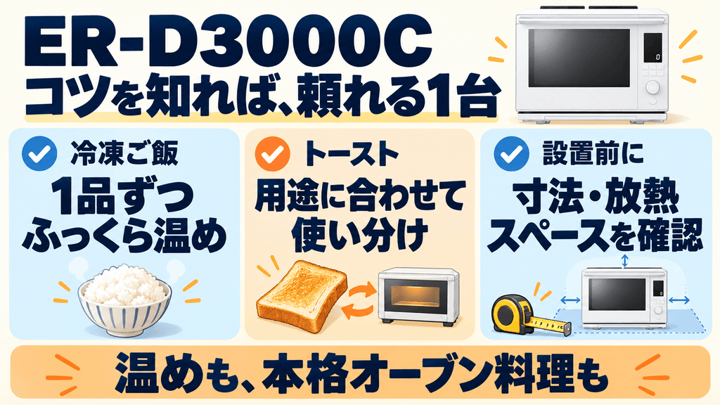 まとめ|ER-D3000Cは仕様を理解して使えば後悔のない実力派モデル