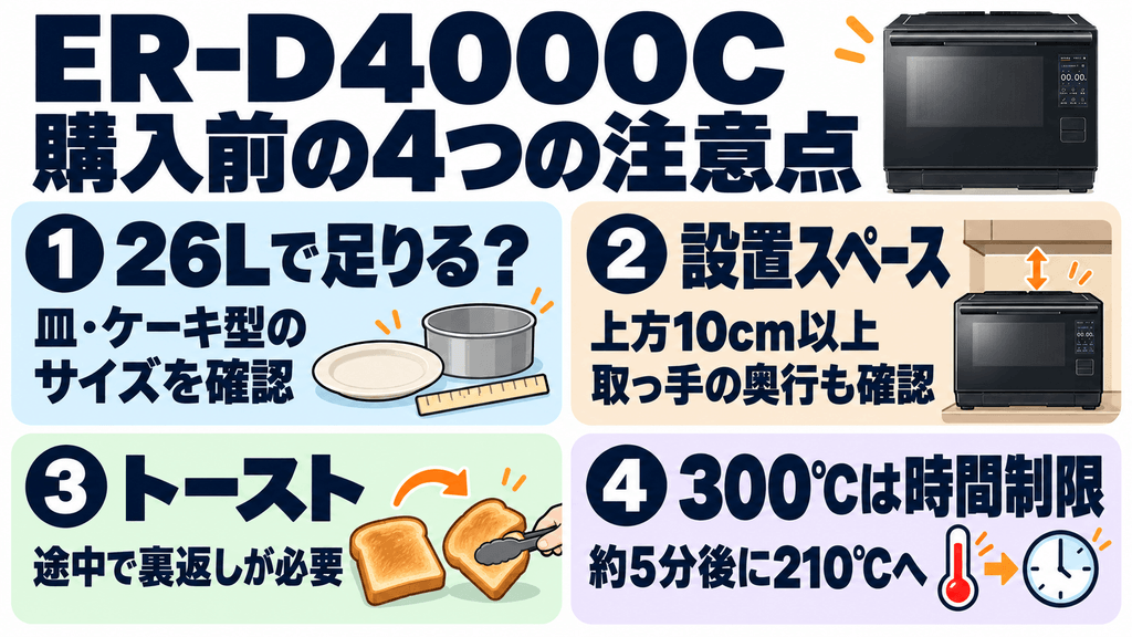 ER-D4000Cの購入前に確認したい4つの注意点