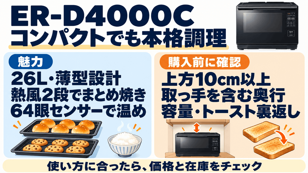 ER-D4000Cはコンパクトさと本格オーブン機能を両立した名機