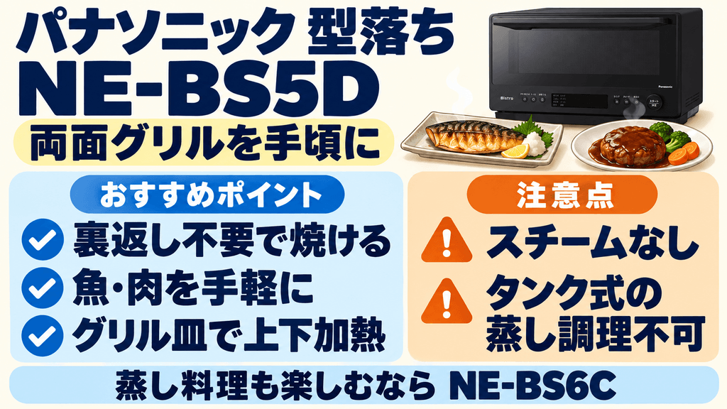 パナソニック型落ちオーブンレンジNE-BS5D