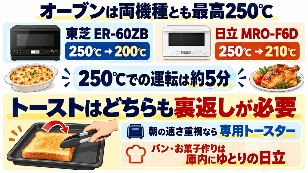 ER-60ZBとMRO-F6Dのオーブン・トーストの違い