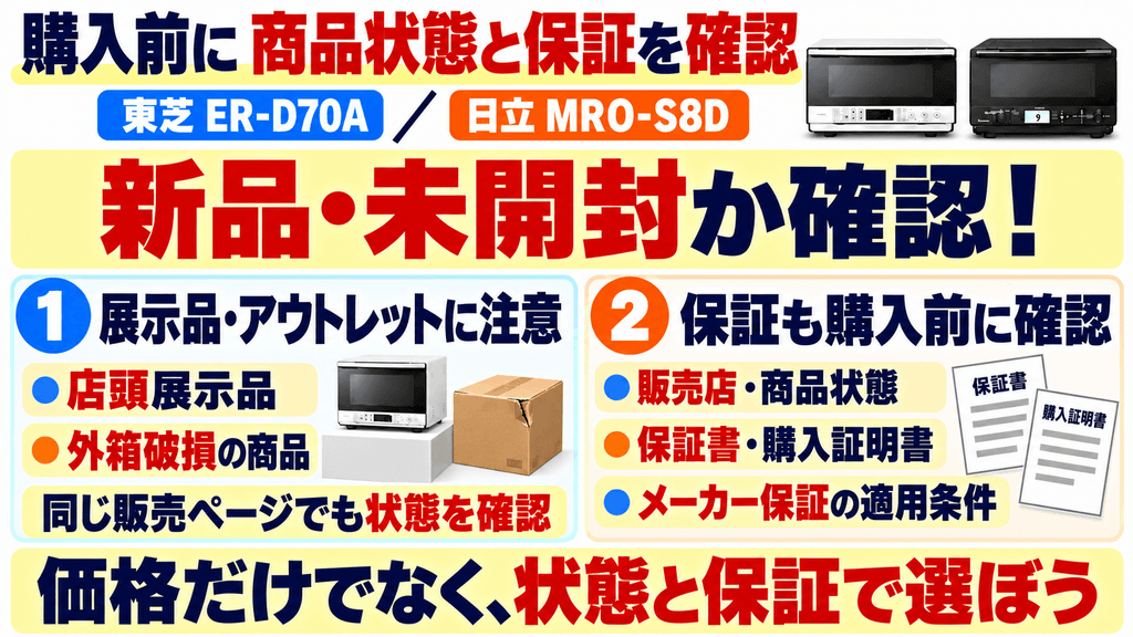 ER-D70AとMRO-S8D購入前に必ず確認したい注意点 生産終了・在庫品限りの注意点