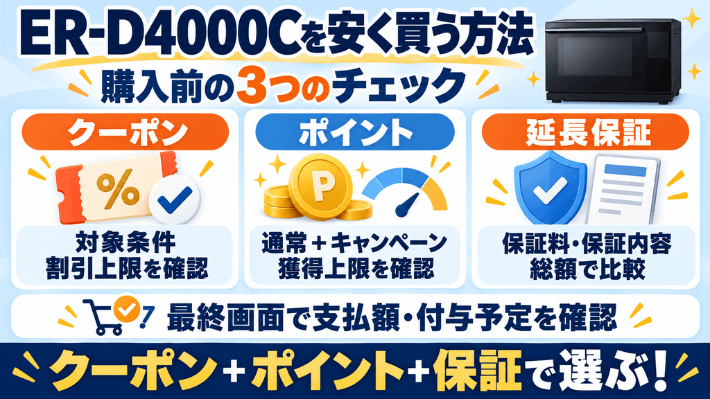 ER-D4000Cを安く買う方法:クーポン・ポイント・保証の賢い見極め方