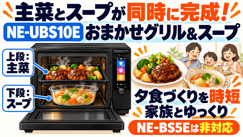 NE-UBS10EにあってNE-BS5Eにない決定的な違い「おまかせグリル＆スープ」